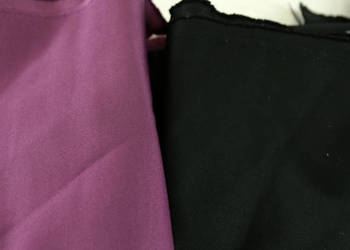 Tkanina Bawega, memory - czarny, fiolet - na spódnice, sukienki, spodnie