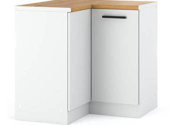 szafka kuchenna stojąca narożna duża pojemna z blatem 90cm blande biała mat