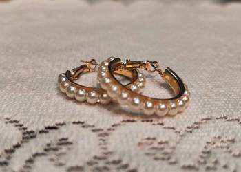 Kolczyki koła z perełkami