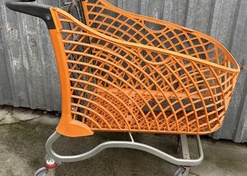 Wózek sklepowy zakupowy 180 litrów plastikowo-metalowy powystawowy