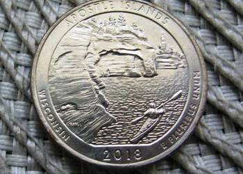 USA 25 Cent 2018r - D - Parki USA - Apostle Island - Ładna