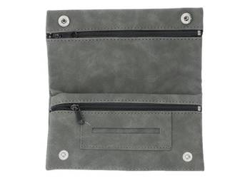 Etui na Tytoń w Jednolitym Kolorze bez Wzorów Portfel Szary