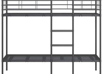 vidaXL Łóżko piętrowe bez materaca, czarne, 80x200 cm(SKU:42000320)