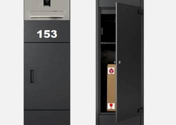 Słupek multimedialny , podświtalny numer , skrytka na paczki , słupek 1,5m