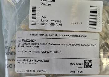 Złącze kablowe męskie 2 pinowe w rastrze 2mm WSZ02DH