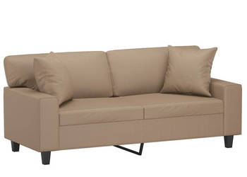 2-osobowa sofa z poduszkami cappuccino 140 cm sztuczna skóra WM-3200870