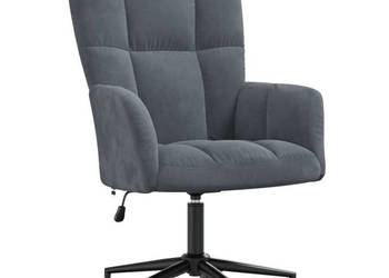 Fotel ciemnoszary obity aksamitem WM-328173