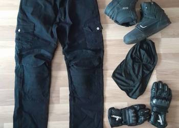 Spodnie motocyklowe męskie L/XL bojówki czarne ochraniacze bdb stan