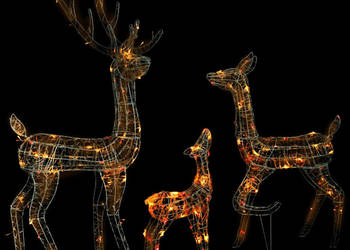 vidaXL Świąteczne renifery, akrylowe, 300 kolorowych diod LED(SKU:329796)