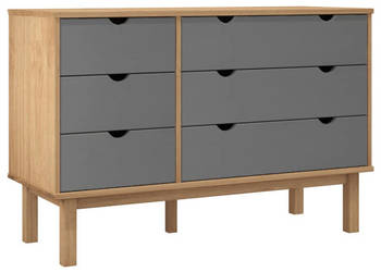 Szafka z szufladami OTTA brązowo-szara 111x43x735 cm sosna WM-348586