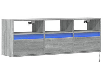 Ścienna szafka TV z LED szary dąb sonoma 130x31x45 cm WM-852346