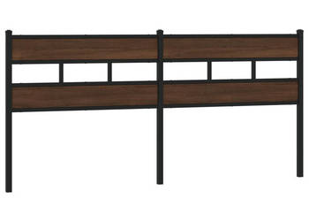 Wezgłowie brązowy dąb 200 cm stal i materiał drewnopochodny WM-4017189