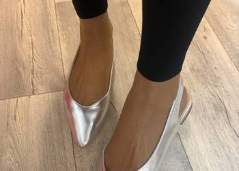 (40) Srebrne baleriny wieczorowe z odkrytą Pięta, Nowe