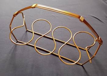 Metalowy stojak na 6 szklaneczek, PRL.