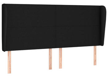Zagłówek uszak czarny 203x23x118/128 cm tkanina WM-3117700