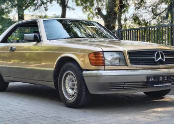MERCEDES-BENZ C126 380 SEC COUPE ZŁOTY METALIK 1989 - Zdrowy z Hiszpanii