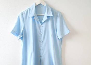 Błękitna bluzka Koszula Vintage 46