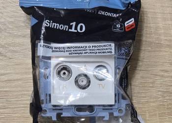 Kontakt Simon 10 Gniazdo antenowe R-TV-SAT końcowe 1dB, biały CASK.01/11