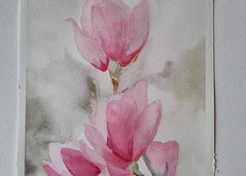 Magnolie - oryginalna akwarela