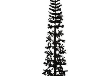 vidaXL Smukła choinka połówka ze stojakiem, sztuczna, czarna(SKU:344576)