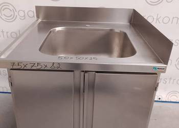 Stół ze zlewem drzwi  skrzydłowe Komat 75x75x85