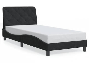 Rama łóżka z zagłówkiem czarna aksamitna 80x200 cm WM-3207889