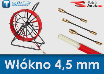 Włókno szklane pilot stalka wciągarka do kabli 4,5mm / 50 m