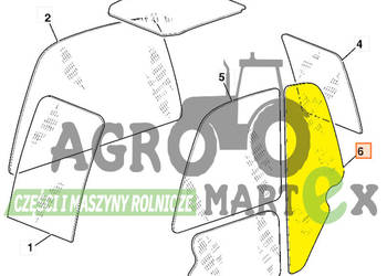 827/80213, 827-80213 SZYBA BOCZNA LH 345x1225x310 JCB