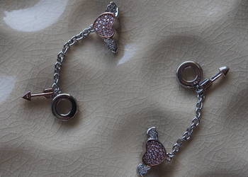 Pandora Charm zawieszk serce skrzydła strzała shine