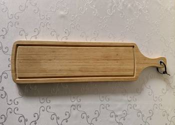 Duża Drewniana Deska do Krojenia i Serwowania 59 cm Premium Uchwyt Kuchnia