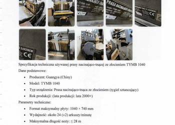 Sztancygiel złociarka TYMB 1040