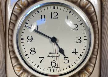 Ceramiczny zegar ludowy malowany Vintage