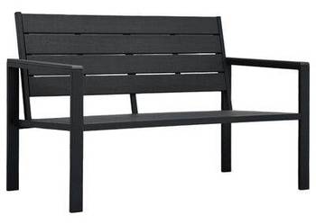 vidaXL Ławka ogrodowa, 120 cm, czarna, HDPE o wyglądzie drewna(sku47878)