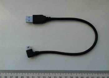 90 stopni, Mini USB kabel miniUSB kątowy prawy, krótki, 30cm USB A-Bmini, c