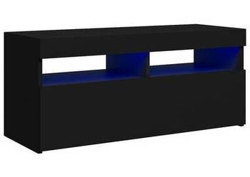 vidaXL Szafka pod TV z oświetleniem LED, czarna, 90x35x40 cm(sku804383)
