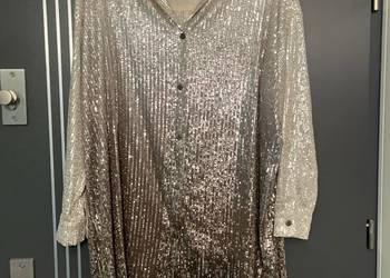 Boohoo sukienka koszulowa koszula Cekinowa mieniąca się roz.38