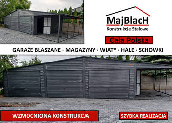 Duży Grafitowy Garaż Blaszany | Blaszak | Profil | Magazyn – Maj-BlacH
