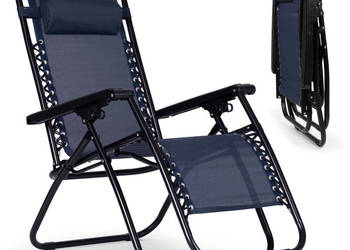 Leżak fotel ogrodowy regulowane oparcie ZERO GRAVITY MultiGarden - niebies…