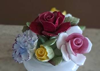 Royal Doulton piękny koszyczek porcelanowe kwiatki duży