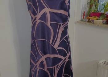 Sukienka Jedwabna Jedwab Wiskoza Wyjątkowy Nadruk Wizytowa Koktajlowa 44/46