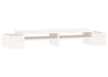 Podstawka na monitor biała 100x275x15cm lite drewno sosnowe WM-813970