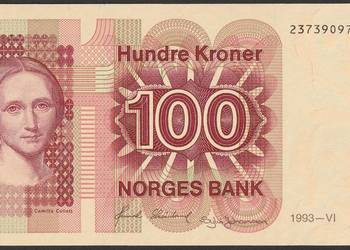NORWEGIA 100 KORON 1989 - STAN 1/2