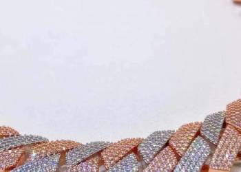 Lodowy łańcuch HipHop Rose/Silver 7