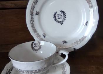 Zestaw trio porcelana Chodzież Jubileusz 25 lat
