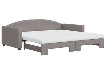 Sofa rozsuwana z materacami kolor taupe tkanina 100x200 cm WM-3197214