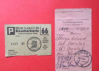 ( 856 ) Karta Palacza i Odcinek Wypłaty Stettin