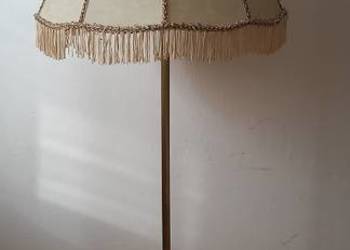Mosiężna lampa podłogowa z abażurem