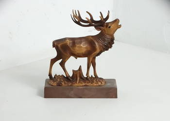 Stylowa figurka Jelenie / Jeleń na podstawce vintage (14,3 cm)