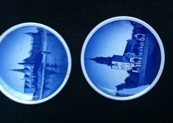 2 PORCELANOWE TALERZYKI DO POWIESZENIA