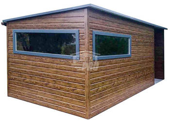 Schowek domek ogrodowy 4,5x2,5m wiata 1,8m drzwi 2x okno rynny GP450